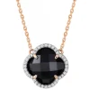 Morganne Bello Collier-COLLIER VICTORIA DIAMANTS ONYX + DIAMANTS OR ROSE