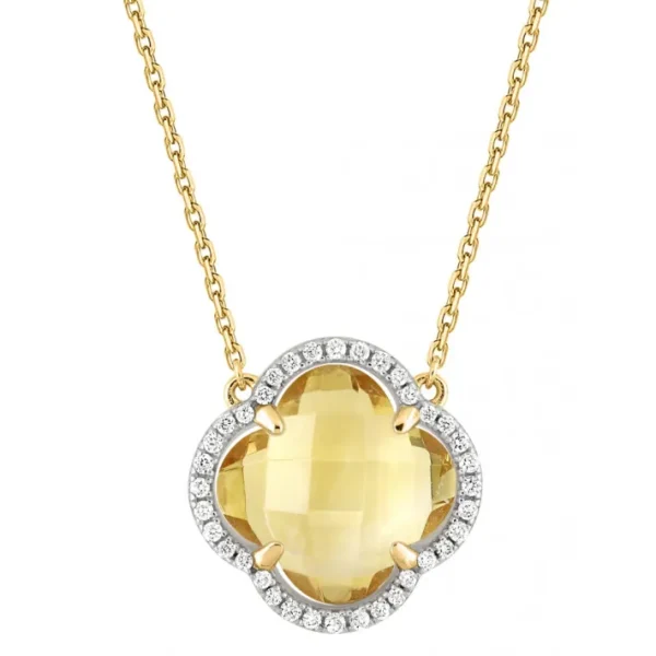 Morganne Bello Collier-COLLIER VICTORIA DIAMANTS CITRINE + DIAMANTS OR JAUNE