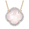 Morganne Bello Collier-COLLIER VICTORIA DIAMANTS QUARTZ ROSE MILKY + DIAMANTS OR ROSE