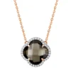 Morganne Bello Collier-COLLIER VICTORIA DIAMANTS QUARTZ FUME + DIAMANTS OR ROSE