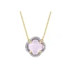 Morganne Bello Collier-COLLIER VICTORIA DIAMANTS AMETHYSTE ROSE + DIAMANTS OR JAUNE