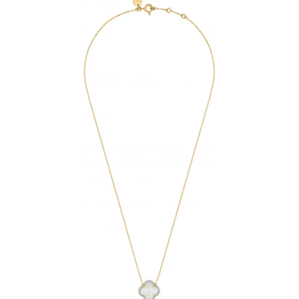 Morganne Bello Collier-COLLIER VICTORIA DIAMANTS NACRE BLANCHE + DIAMANTS OR JAUNE