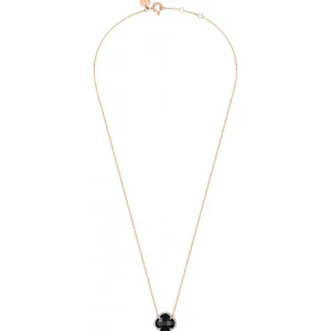 Morganne Bello Collier-COLLIER VICTORIA DIAMANTS ONYX + DIAMANTS OR ROSE