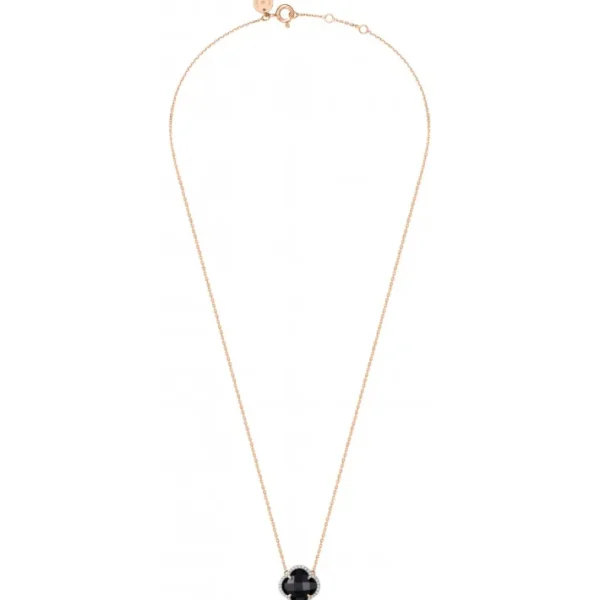 Morganne Bello Collier-COLLIER VICTORIA DIAMANTS ONYX + DIAMANTS OR ROSE