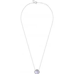 Morganne Bello Collier-COLLIER VICTORIA DIAMANTS AGATE BLEUE DENTELLE + DIAMANTS OR BLANC