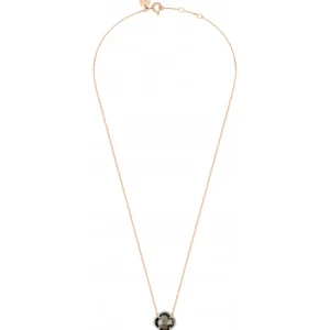 Morganne Bello Collier-COLLIER VICTORIA DIAMANTS QUARTZ FUME + DIAMANTS OR ROSE