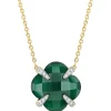 Morganne Bello Collier-COLLIER VICTORIA LYS GRANDE AGATE VERTE ET DIAMANTS OR JAUNE