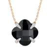 Morganne Bello Collier-COLLIER VICTORIA LYS ONYX ET DIAMANTS OR ROSE