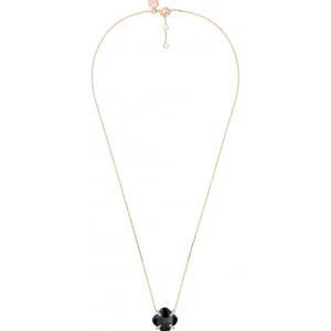 Morganne Bello Collier-COLLIER VICTORIA LYS ONYX ET DIAMANTS OR ROSE