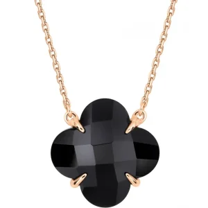 Morganne Bello Collier-COLLIER VICTORIA ONYX OR ROSE