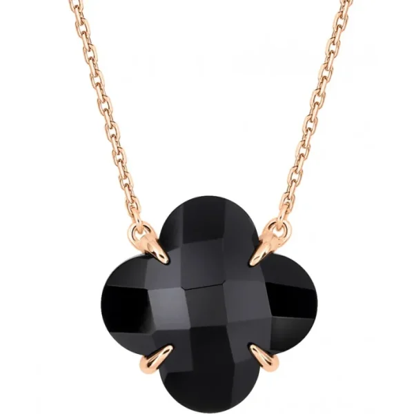 Morganne Bello Collier-COLLIER VICTORIA ONYX OR ROSE
