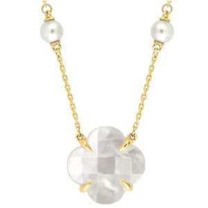 Morganne Bello Collier-COLLIER VICTORIA PERLES ET NACRE BLANCHE OR JAUNE
