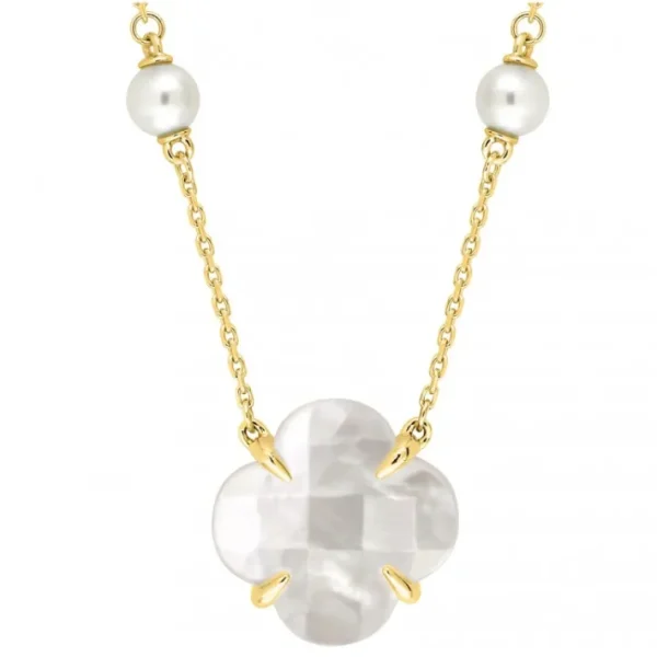 Morganne Bello Collier-COLLIER VICTORIA PERLES ET NACRE BLANCHE OR JAUNE