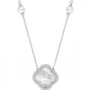 Morganne Bello Collier-COLLIER VICTORIA PERLES ET NACRE BLANCHE + DIAMANTS OR BLANC