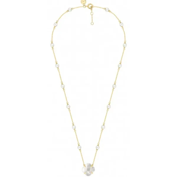 Morganne Bello Collier-COLLIER VICTORIA PERLES ET NACRE BLANCHE OR JAUNE
