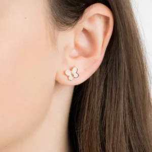 Morganne Bello Boucles D'Oreilles-PUCES D'OREILLES NACRE ROSE OR ROSE