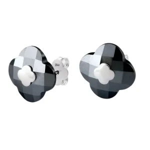 Morganne Bello Boucles D'Oreilles-PUCES D'OREILLES OR BLANC HEMATITE
