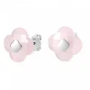 Morganne Bello Boucles D'Oreilles-PUCES D'OREILLES OR BLANC QUARTZ ROSE POUDRE