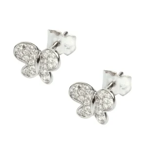 Morganne Bello Boucles D'Oreilles-PUCES D'OREILLES OR BLANC DIAMANTS