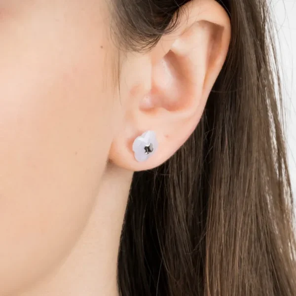Morganne Bello Boucles D'Oreilles-PUCES D'OREILLES OR BLANC AGATE BLEUE DENTELLE