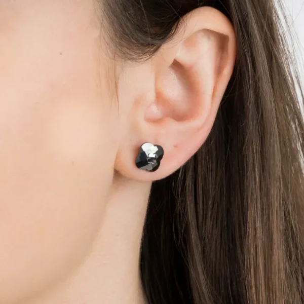 Morganne Bello Boucles D'Oreilles-PUCES D'OREILLES OR BLANC HEMATITE