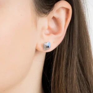 Morganne Bello Boucles D'Oreilles-PUCES D'OREILLES OR BLANC LABRADORITE