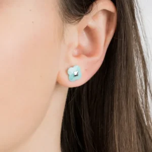 Morganne Bello Boucles D'Oreilles-PUCES D'OREILLES OR BLANC AMAZONITE