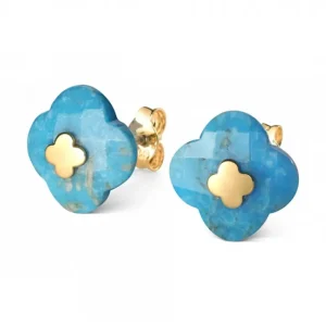 Morganne Bello Boucles D'Oreilles-PUCES D'OREILLES OR JAUNE TURQUOISE