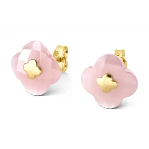 Morganne Bello Boucles D'Oreilles-PUCES D'OREILLES OR JAUNE QUARTZ GUAVA