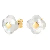 Morganne Bello Boucles D'Oreilles-PUCES D'OREILLES OR JAUNE NACRE BLANCHE