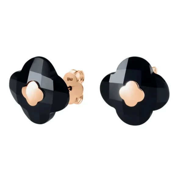 Morganne Bello Boucles D'Oreilles-PUCES D'OREILLES OR ROSE ONYX