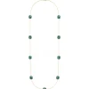 Morganne Bello Sautoir-SAUTOIR OR JAUNE AGATE VERTE OVERSIZE