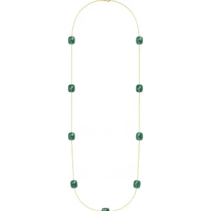 Morganne Bello Sautoir-SAUTOIR OR JAUNE AGATE VERTE OVERSIZE