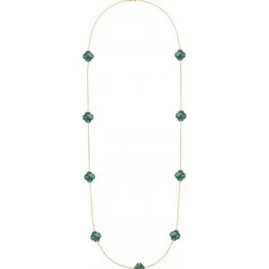 Morganne Bello Sautoir-SAUTOIR OR JAUNE AGATE VERTE TREFLE