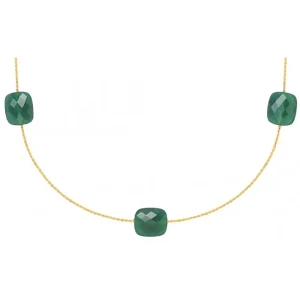 Morganne Bello Sautoir-SAUTOIR OR JAUNE AGATE VERTE OVERSIZE
