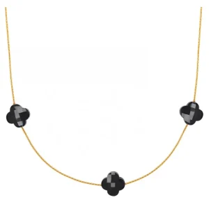 Morganne Bello Sautoir-SAUTOIR OR JAUNE ONYX TREFLE