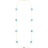 Morganne Bello Sautoir-SAUTOIR OR JAUNE TURQUOISE COUSSIN OVERSIZE