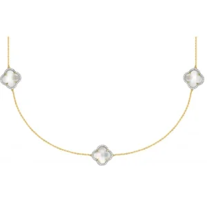 Morganne Bello Sautoir-SAUTOIR VICTORIA DIAMANTS NACRE BLANCHE + DIAMANTS OR JAUNE